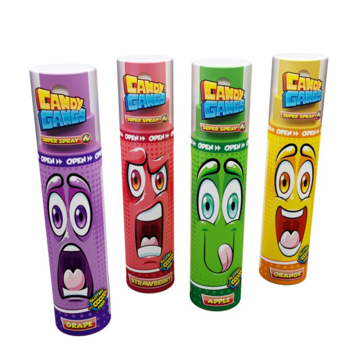 Candy Gangs Super Spray Cukierek w Sprayu Owocowy 24 szt. 720 ml