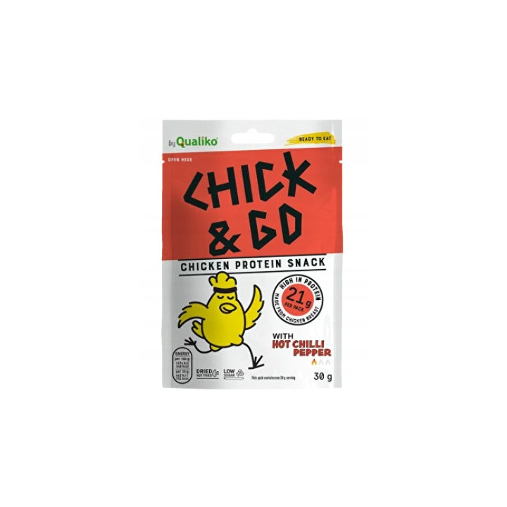 CHICK&GO Suszone Filety z Piersi Kurczaka o Smaku Papryki Chili 30 g