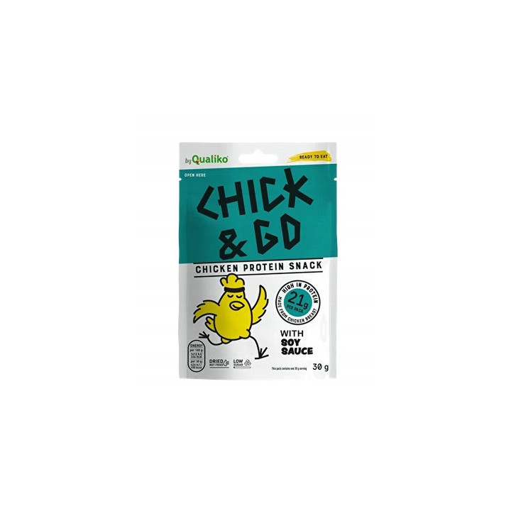 CHICK&GO Suszone Filety z Piersi Kurczaka z Sosem Sojowym 30 g