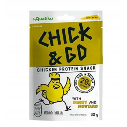 CHICK&GO Suszone Filety z Piersi Kurczaka o Smaku Miodowo-Musztardowym 30 g