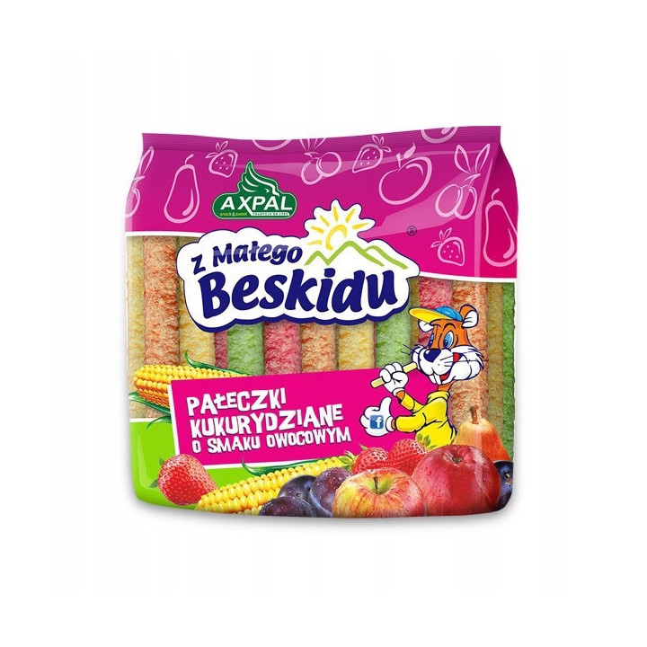 Axpal Pałeczki Kukurydziane o Smaku Owocowym 20 szt. 1,2 kg