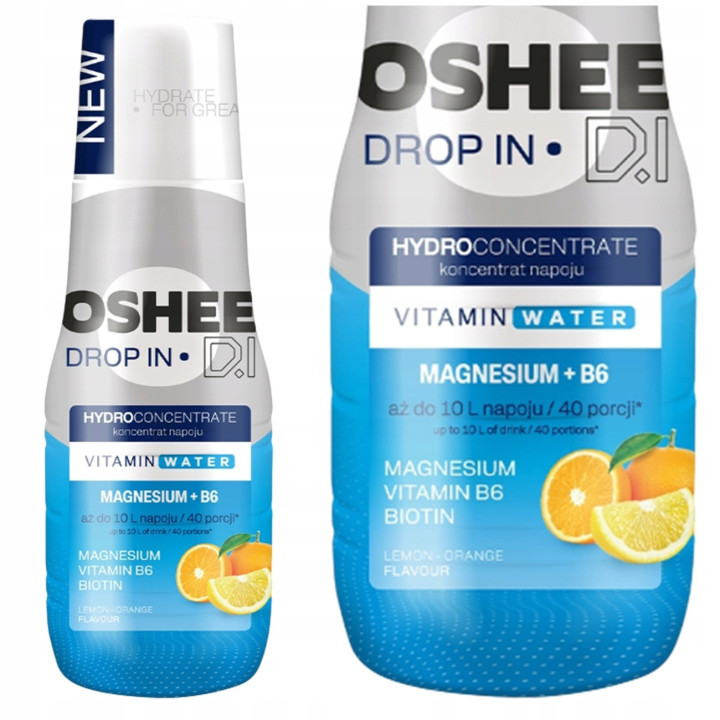 OSHEE Drop In Hydrokoncentrat Magnez + B6 Cytryna-Pomarańcza 500 ml