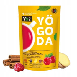 Yogoda Mieszanka Miodowo-Owocowa Malina z Czarną Porzeczką, Imbirem i Cynamonem 14 × 50 g