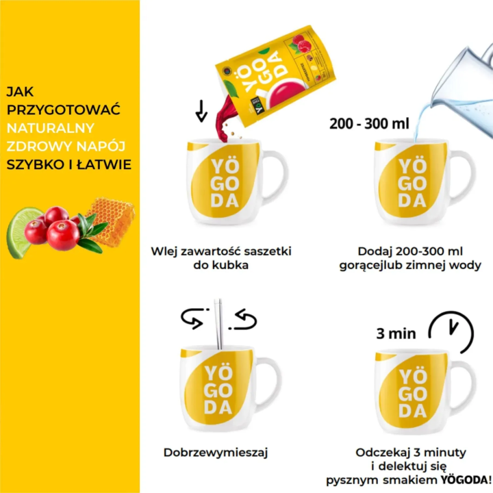 Yogoda Mieszanka Owocowa z Dereniem Jadalnym, Aronią i Chilli 14 × 50 g