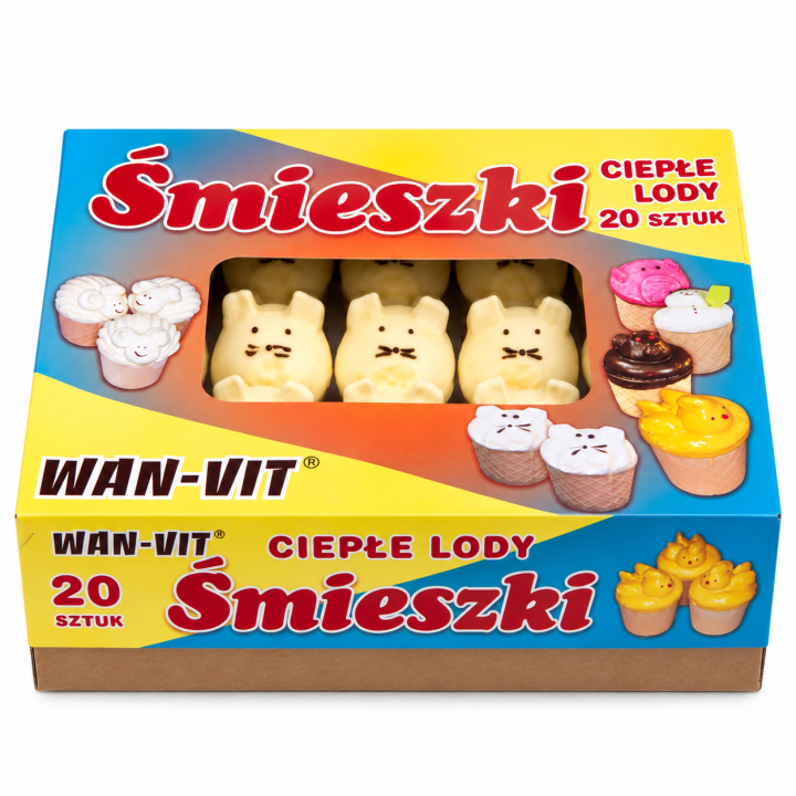Ciepłe Lody „Śmieszki” Koty 20 sztuk Wan-Vit