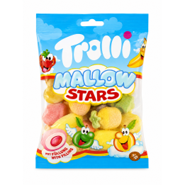 Trolli Mallow Stars Pianki z Sokiem Owocowym Mix Owoców 150 g