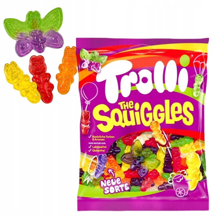 Trolli The Squiggles 1kg Żelki Robaczki i Motylki