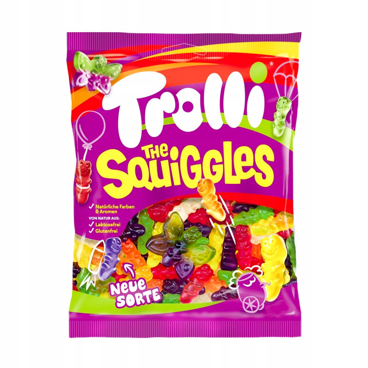 Trolli The Squiggles 1kg Żelki Robaczki i Motylki