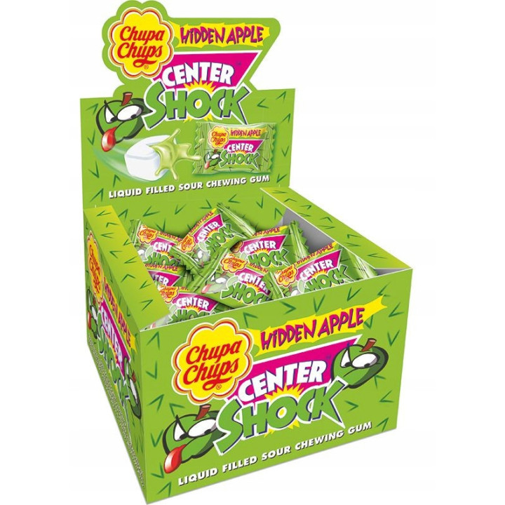 Chupa Chups Center Shock Electric Guma do Żucia o Smaku Jabłkowym 100 szt. 400 g