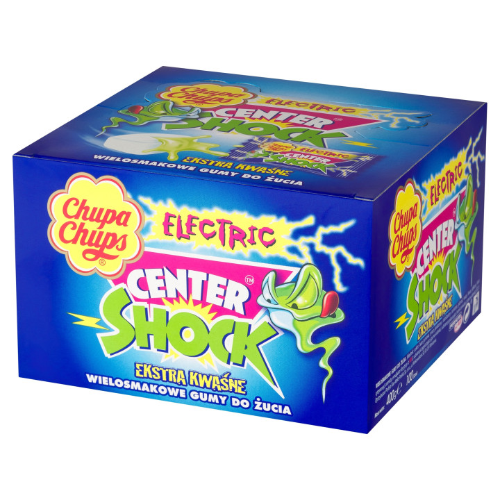 Chupa Chups Center Shock Electric Wieloowocowe Gumy do Żucia 100 szt. 400 g