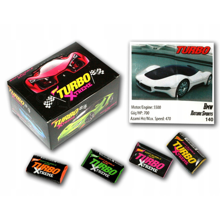 Turbo Xtreme Gumy Balonowe o Smaku Tutti-Frutti 100 szt. 450 g